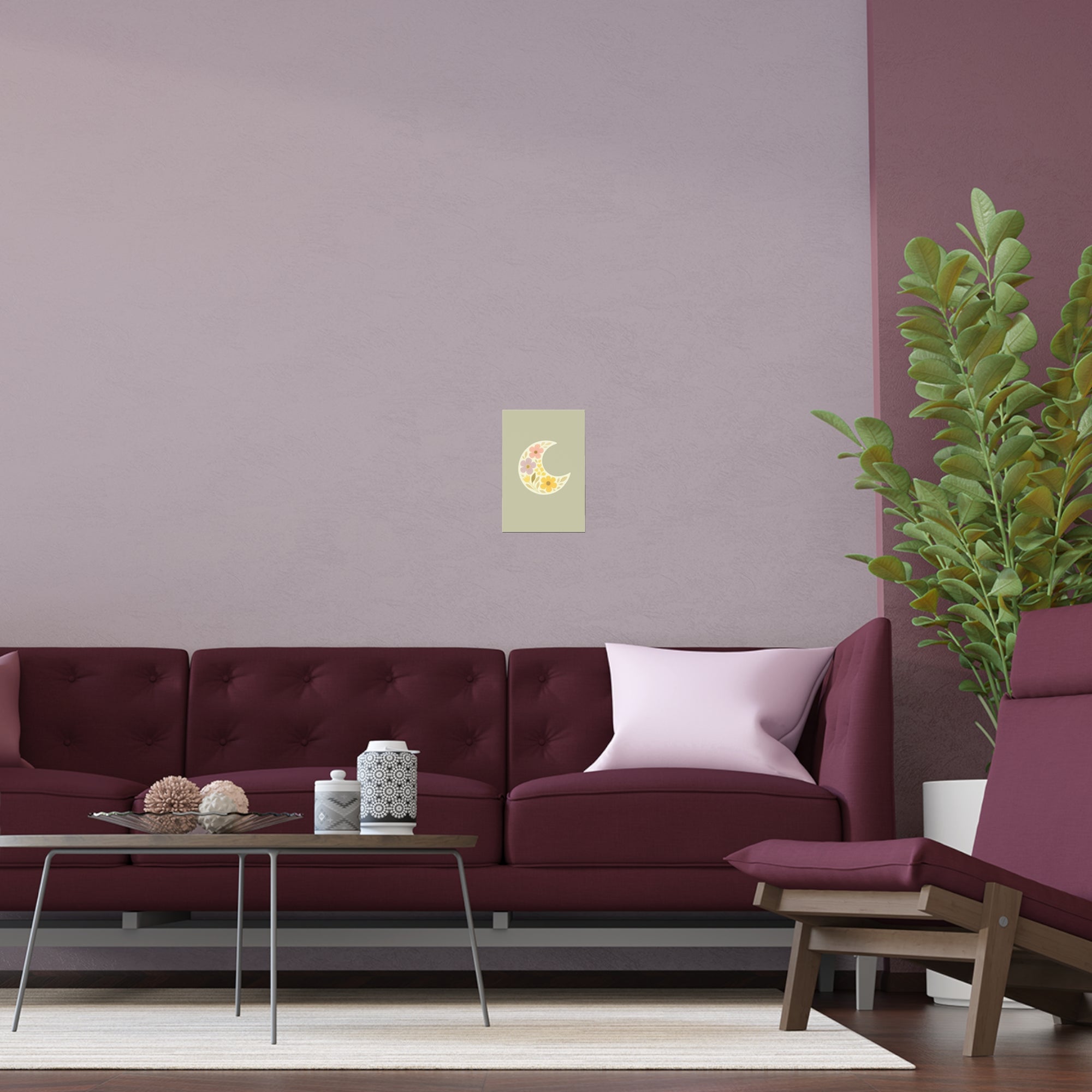 Floral Moon  Space Wall Art