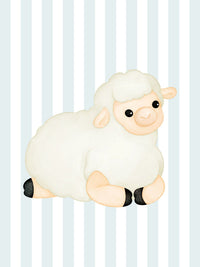 Watercolor adorable sheep farm nursery print