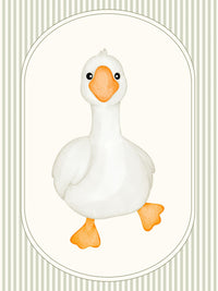 Watercolor white goose farm nursery print