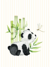 Watercolor panda woodland nursery print